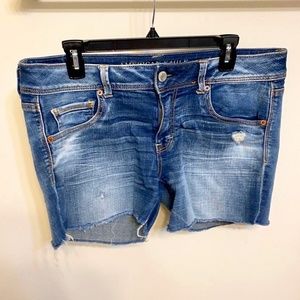 American Eagle Outfitters Sequin Kickboot Denim Jean Shorts